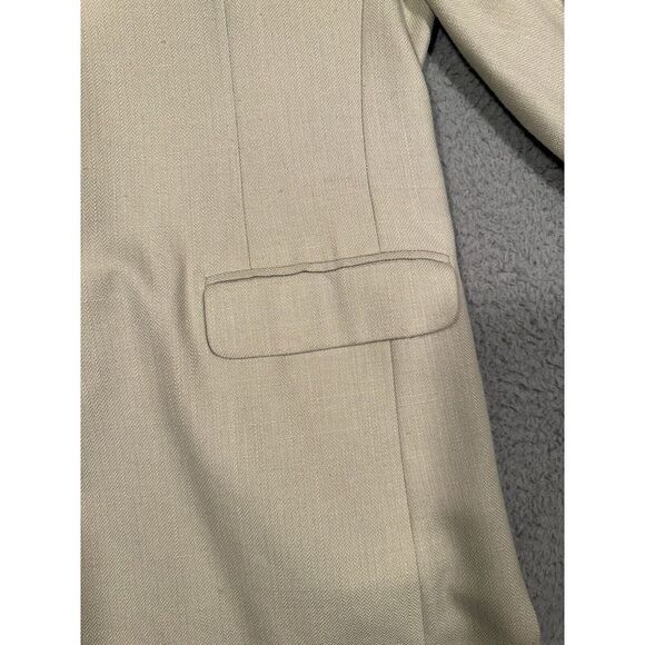Haggar Clothing Co. Mens Suit Jacket Blazer Size 42 Long Light Beige Solid Lined - Picture 5 of 13